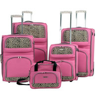Rockland 5-pc. Pink Leopard Luggage Set