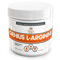 Genius L ARGININE Powder - Fermented L-Arginine Nitric Oxide Supplement, Natural Muscle Builder & No Booster for Healthy Blood Pressure, Protein Synthesis and Strength Building, Lemon, 30 Sv