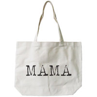 Mama Typewriter Canvas Bag Tote Diaper Book Grocery Bag For Mom Mother's Day