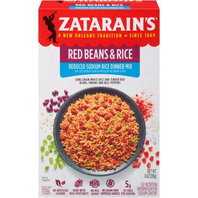 Zatarain's Reduced Sodium Red Beans & Rice, 8 OZ (Pack of 2)