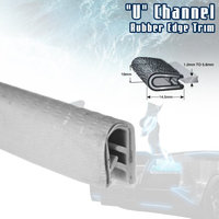 Car Elements White Car Edge Trim Seal Interior & Exterior PVC Rubber U Channel DIY Waterproof Weather Shield Anti Dust (30ft)