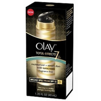 OLAY Total Effects 7 in 1 Moisturizer + Serum Duo with Sunscreen Broad Spectrum SPF 15, Fragrance-Free 1.35 oz