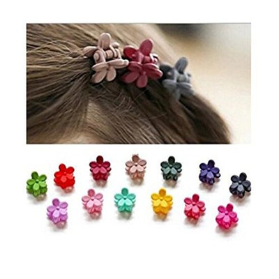 20pcs Girls Mini Hair Claws Clips Clamps Hair Pin Flower Hair Bangs Hair Barrettes Hair Pin for Little Girls Kids Toddlers Hair Accessories Mix Colored