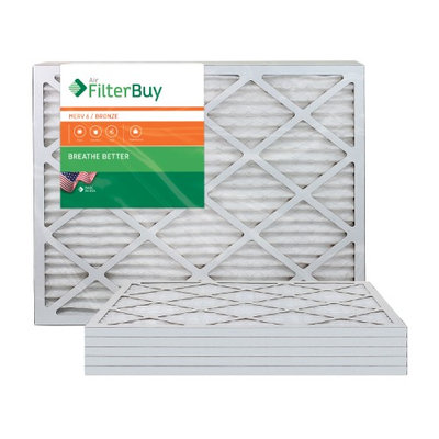 AFB Bronze MERV 6 12x30x1 Pleated AC Furnace Air Filter. Filters. 100% produced in the USA. (Pack of 6)