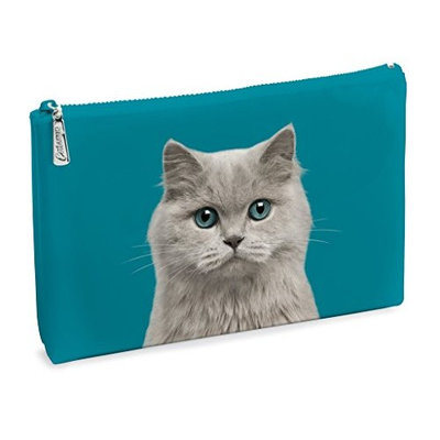 Catseye Cosmetic Makeup Pouch - Blue Eyed Cat, Large