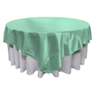 LA Linen TCbridal90x90-MintB44 Bridal Satin Square Tablecloth Mint - 90 x 90 in.