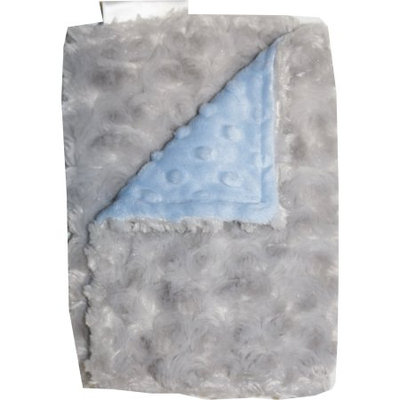 Lil Cub Hub Blue Dot/Silver Rosebud Solid Burp Cloth