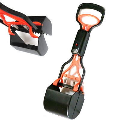 Atb Dog Pet Pooper Scooper Jaw Poop Scoop Clean Pick Up Waste LED Light 17 New!