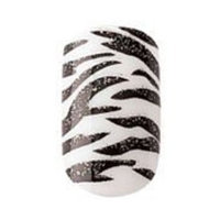 Party Nails, Pre Glued, False Nails, 12 (Zebra Design)