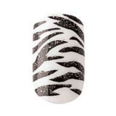 Party Nails, Pre Glued, False Nails, 12 (Zebra Design)