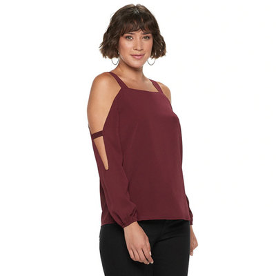 Women's Juicy Couture Georgette Cold Shoulder Top