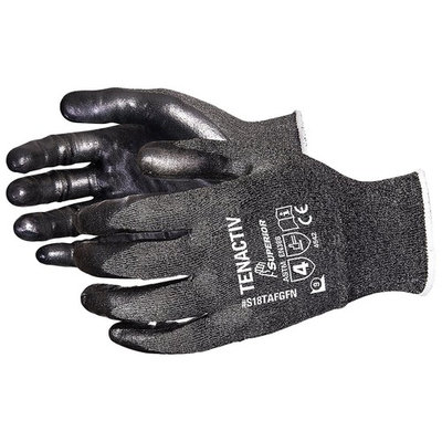 TENACTIV COMPOSITE FILAMENT FIBRE LEVEL-5 CUT-RESISTANT KNIT GLOVE WITH FOAM NITRILE PALMS BLACK 07