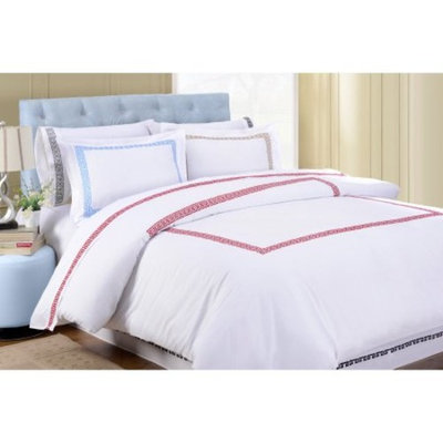 Superior Kendell Greek Border Cotton Duvet Cover Set