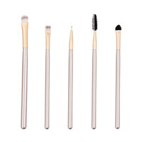 Weite 3 Colors 5pcs Wooden Handle Makeup Brush Set,Foundation Eyebrow Eyeliner Beauty Makeup Blush Cosmetic Concealer Brushes Kits
