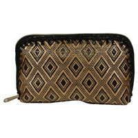 Contents Diamond Straw Medium Clutch Makeup Bag