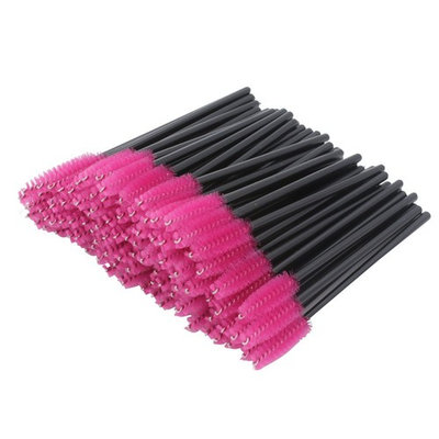 Disposable Eyelash Mascara Brushes Wands Applicator Makeup Kits 100 Pcs, Rose Red