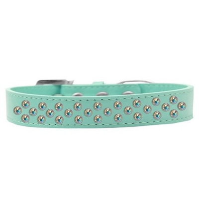 Mirage 615-02 AQ-16 Sprinkles Dog Collar AB Crystals Aqua - Size 16