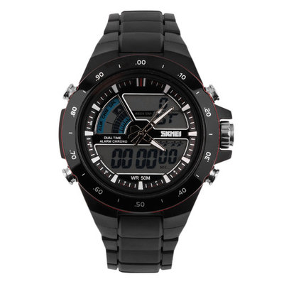 Men's Dual Time Zones Analog Digital Waterproof Luminous Wrist Watch On Sale