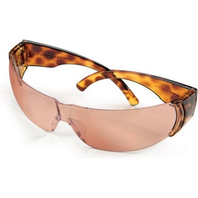 Howard Leight W300 Women's Safety Glasses, Tortoise Shell Frame, Dusty Rose Lens
