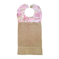 Rose Garden Teapot Beige Towel Bib - Reversible - Pockets