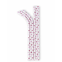 Aardvark Eco-flex Paper Drinking Straw, Small Hearts, 24 Ct