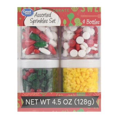 Wal-mart Stores, Inc. Great Value Assorted Holiday Sprinkles Set, 4 Count