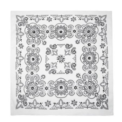 CTM® Unisex 27 Inch Extra Large Cotton Texas Paisley Bandana, White