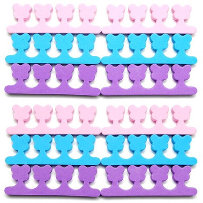 Luxxii (12 Pack) Toe Finger Foam Separators Nail Art Sponge Foam Soft Finger Separator Separate Pedicure Tool (A)