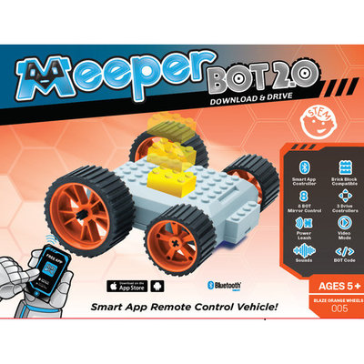 Meeper MB005, meeperBOT 2.0 - Blaze Orange, Remote-Control BOT with Free Controller App, meeperBOT 2.0