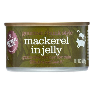 Natural Value Grain-Free Gourmet Cat Food, Mackerel, 3 Oz, 24 Ct