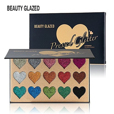 Beauty Glazed Makeup 15 Colors Pressed Heart Makeup Glitters Eyeshadow Palette Shimmer Pigment Eye Shadow Pallet