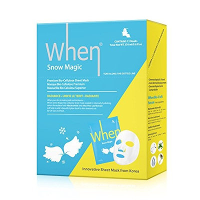 When Snow Magic Premium Bio-Cellulose Radiance Sheet Masks for Face (Pack of 12)