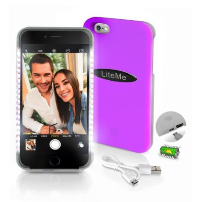 Serene-life Lite-Me Selfie Lighted Smart Case, iPhone Protection with Built-in Power Bank & LED Lights, Pink