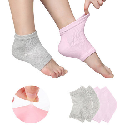 Breathable Moisturizing Gel Heel Socks Health & Beauty Spa Skin Care Gift Set - Pink & Grey