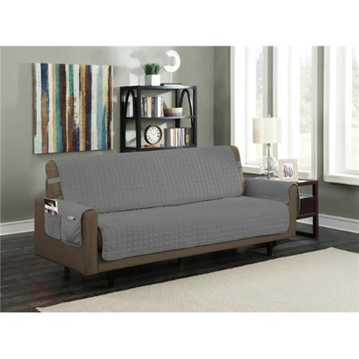 Kashi Home SC052208 Microfiber Furniture Protector with 5 in. Drop Strap & Side Pocket Sofa Gray