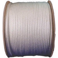 Wellington 10124 Solid Braided Rope, NO 8, 1/4 in Dia x 200 ft L, 75 lb, Nylon, White