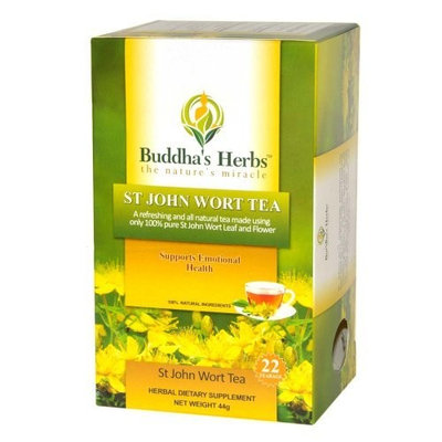 Pure St John Wort's Flower Tea - 22-Count Tea Bags (4 Pack) - Natural Herbs for Positive Mood
