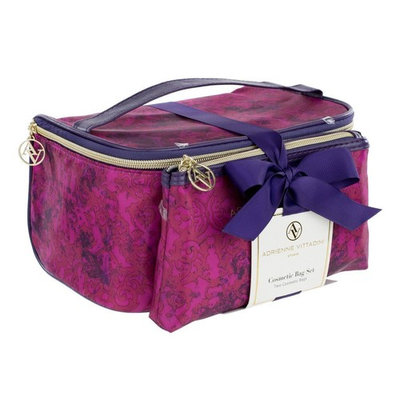 Adrienne Vittadini Makeup Bag Set: Nylon Carry On Toiletry & Cosmetic Train Case with Zipper for Women - Tote Bags with Plenty of Storage for...