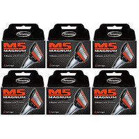Personna M5 Magnum 5 Refill Razor Blade Cartridges, 4 ct. (Pack of 6) + FREE Schick Slim Twin ST for Sensitive Skin
