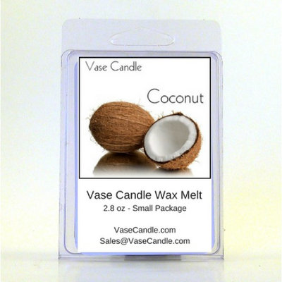 2 Coconut Vase Candle Melts 2.8 oz Premium Highly Scented Soy Paraffin Wax Tarts 50 Hours (Pack of 2)