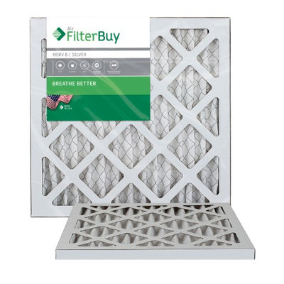 AFB Silver MERV 8 11.25x11.25x1 Pleated AC Furnace Air Filter. Filters. 100% produced in the USA. (Pack of 2)
