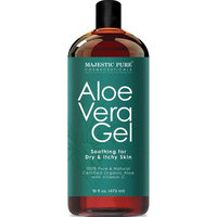 Majestic Pure Aloe Vera Gel - From 100% Pure and Natural Cold Pressed Aloe Vera, 16 fl oz