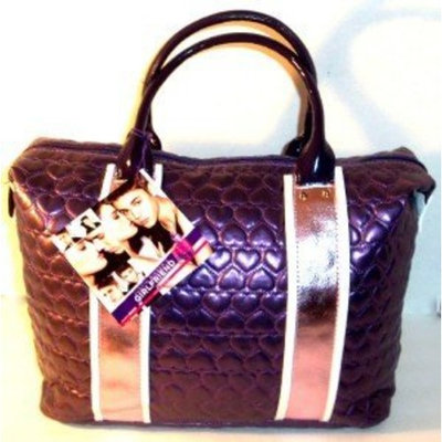 Justin Bieber Girlfriend Quilted Purple Hearts Satchel