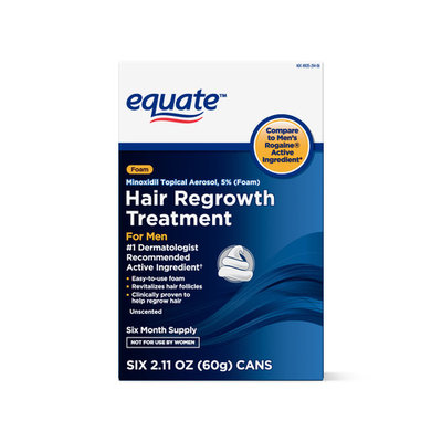 Equate Men's Minoxidil Foam for Hair Regrowth, 6-Month Supply