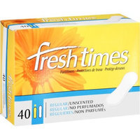 Fresh Times Regular Unscented Pantiliners, 40ct