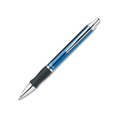 Pentel Client Retractable Ballpoint Pens - Medium Point Type - 1mm Point Size - Refillable - Black - Blue Barrel - 1 Each