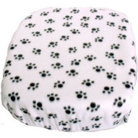 Fido Pet Products FidoRido Fleece Cover -White/Black Paw Prints