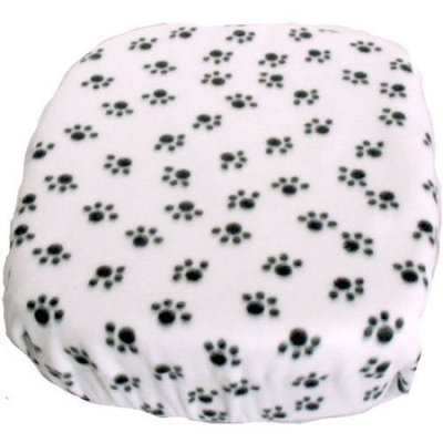 Fido Pet Products FidoRido Fleece Cover -White/Black Paw Prints