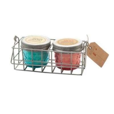 Cc Home Furnishings Paddywax Ocean Tide Sea Salt & Salted Grapefruit Scented Soy Candle Wire Caddy Gift Set