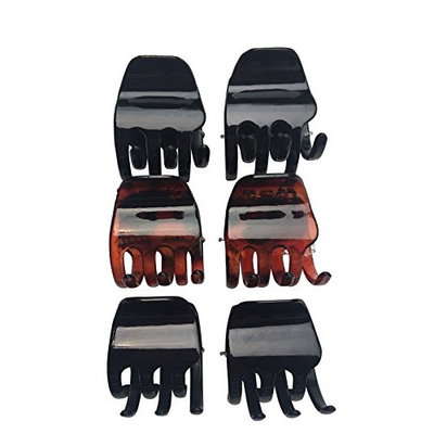 Falcon Claws Medium Hair Claw Jaw Clips , 18 Count of 1.3 Inches , 3 Pack of 6 , Medium Clips For Women And Girls